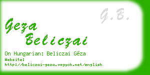 geza beliczai business card