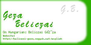 geza beliczai business card